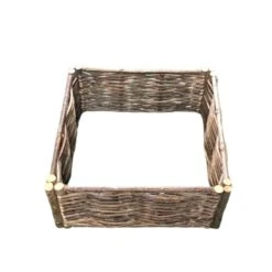 Potager Carré En Noisetier Tressage Horizontal - 4 Tailles Disponibles